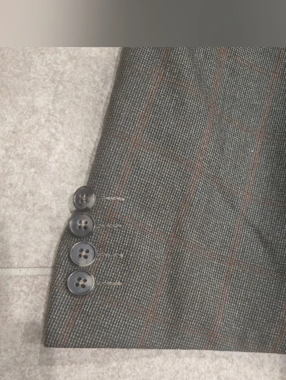 Ermenegildo Zegna Windowpane Plaid Wool 2 Button Suit Jacket Blazer 44R? Italy
